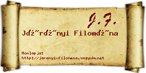 Járányi Filoména névjegykártya